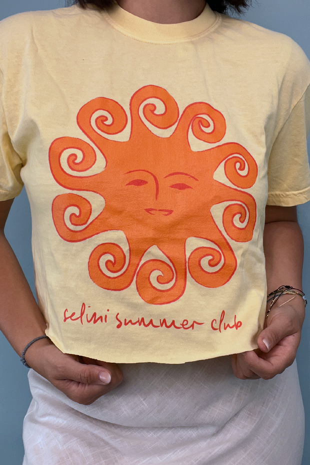Selini Classic. Selini Summer Club. Greek Inspired Design. Unique Sun Graphic. 