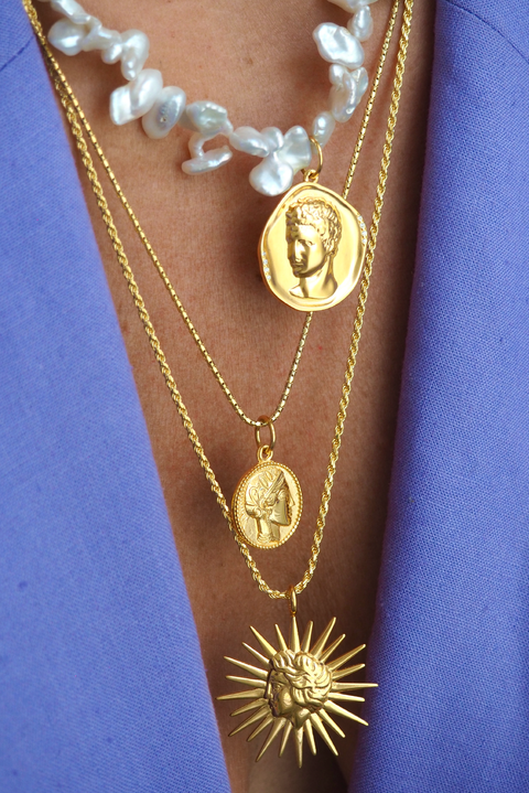 Made in Greece. Pearl Necklace. Summer Jewelry. Statement Necklace. 
