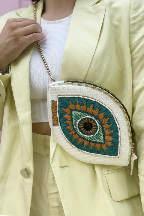Selini Classic. Evil Eye Belt Bag. Greek Inspired Design. Colorful Bag. 