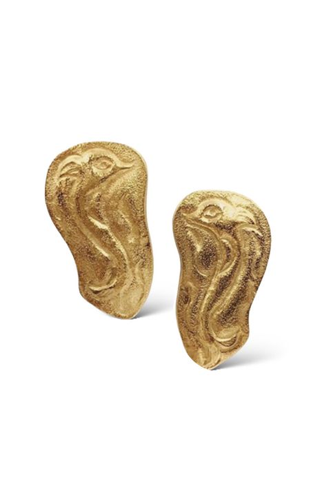 Made in Greece. Fine 925 Silver with 24K Gold Plating. Statement Summer Earrings. Gold Unique Shaped Earrings. 