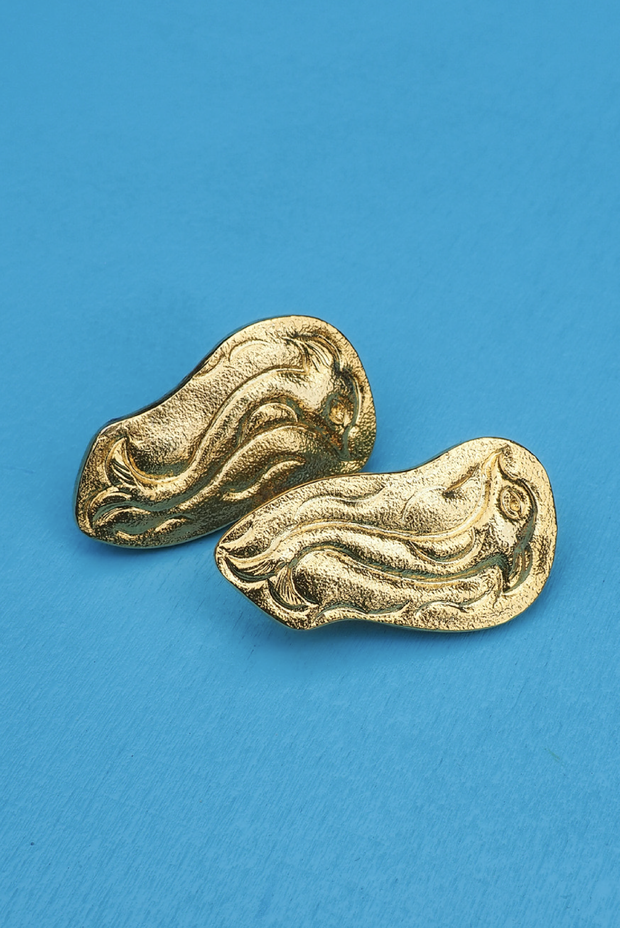 Made in Greece. Fine 925 Silver with 24K Gold Plating. Statement Summer Earrings. Gold Unique Shaped Earrings. 