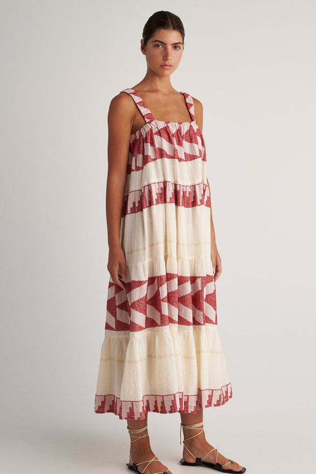 Made in Greece. 100% Cotton. Greek Inspired Design. Maxi Dress. 