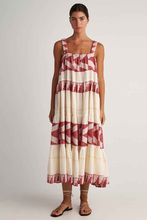 Made in Greece. 100% Cotton. Greek Inspired Design. Maxi Dress. 