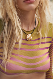 Staple Necklace. Bold Shell Jewelry. 14KT Gold Plated Brass. Summer Statement Jewelry. 