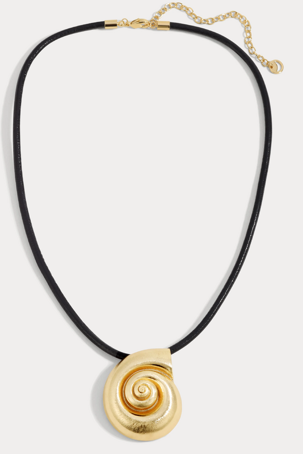 Staple Necklace. Bold Shell Jewelry. 14KT Gold Plated Brass. Summer Statement Jewelry. 