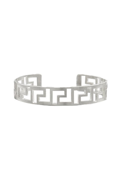 Selini Classic. Rhodium or Brass. Greek Inspired Cuff Bracelet. Adjustable Jewelry. 