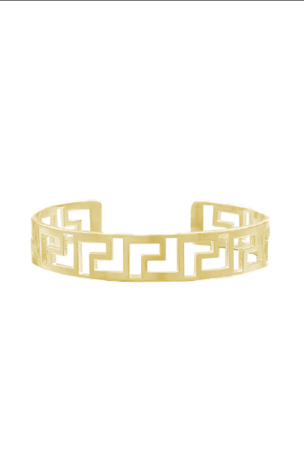Selini Classic. Rhodium or Brass. Greek Inspired Cuff Bracelet. Adjustable Jewelry. 