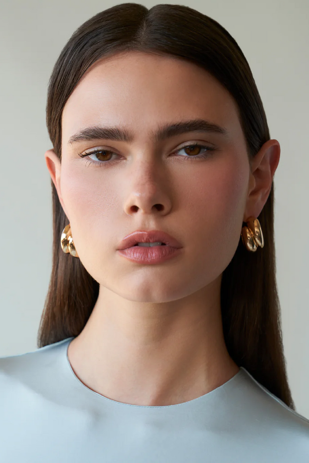 Classic Hoop Earrings. 14KT Gold Plated Brass. Rhodium Plated Brass. Staple Jewelry. 