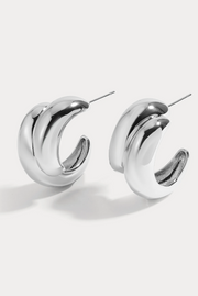 Classic Hoop Earrings. 14KT Gold Plated Brass. Rhodium Plated Brass. Staple Jewelry. 