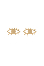 Made in Greece. Gold Plated Sterling Silver. Evil Eye Earrings. Stud Earrings. 