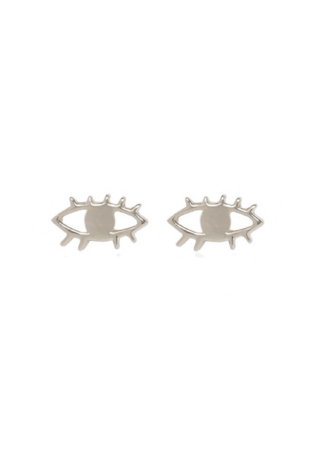 Made in Greece. Gold Plated Sterling Silver. Evil Eye Earrings. Stud Earrings. 