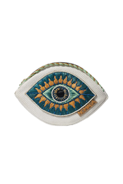 Iris Belt Bag in White & Teal