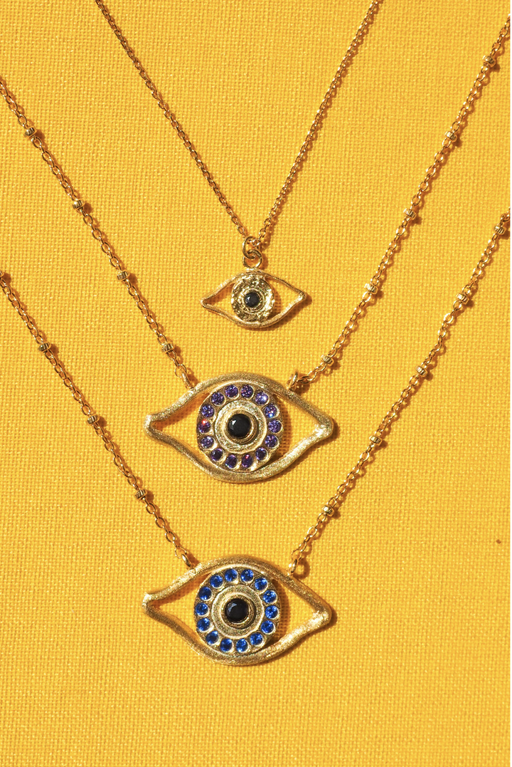 Odysseus Eye Necklace made by Greek brand Fani Fine Jewelry, sold by Selini.