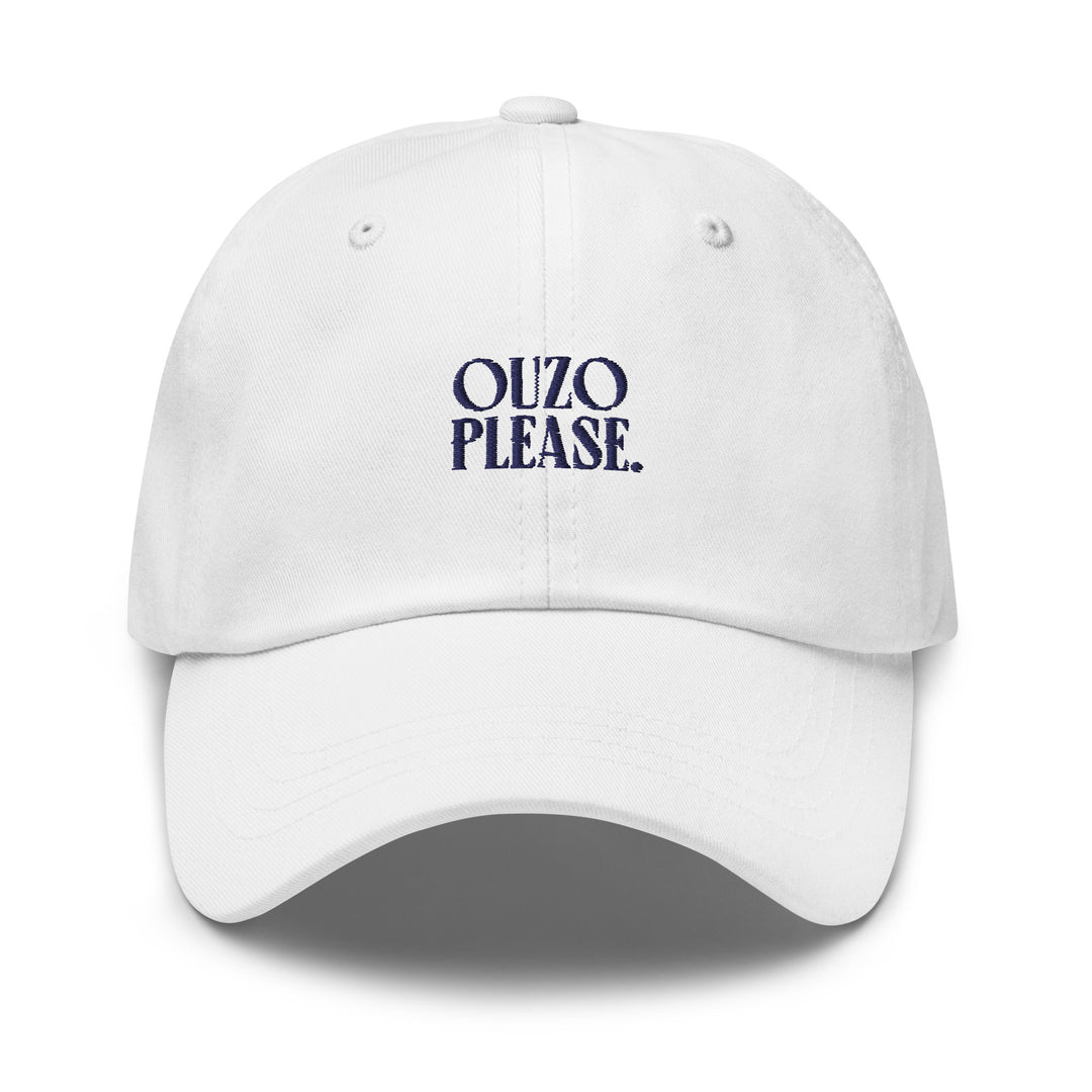 Ouzo Please Hat in White made by Greek brand, Selini. 