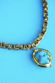 Made in Greece. 24K Plated Gold Brass. Chain Necklace. Statement Jewelry.  