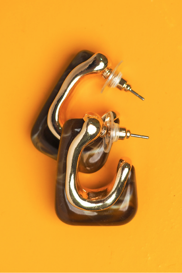 Selini Classic. Summer Staple Earring. Vibrant Setting. Brass Plated. 