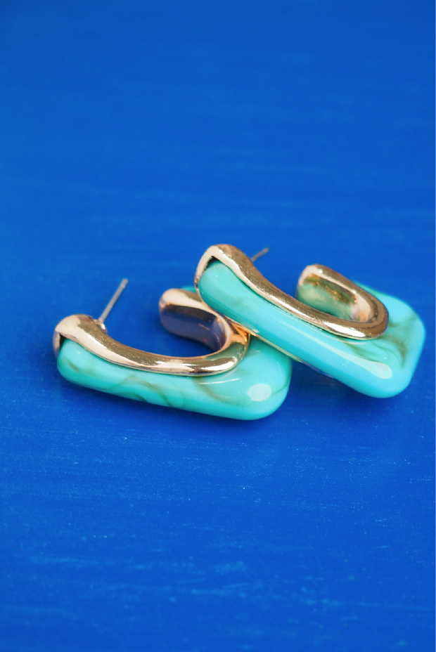 Selini Classic. Summer Staple Earring. Vibrant Setting. Brass Plated. 