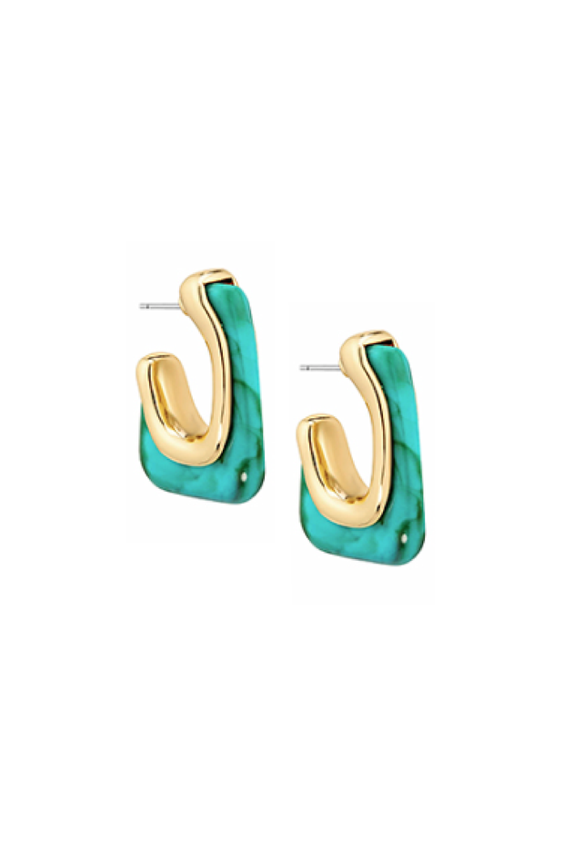 Selini Classic. Summer Staple Earring. Vibrant Setting. Brass Plated. 