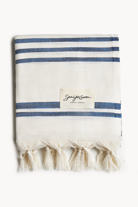 Made in Greece. 50% Cotton, 50% Tencel Fibers. Beach Towel. Greek Design.