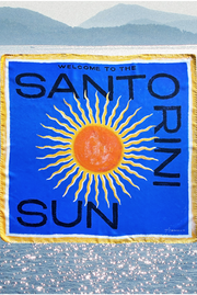 Made in Italy. 100% Silk. Sun Scarf. Greek Inspired Design. 