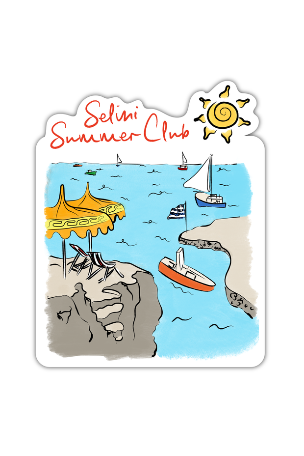Selini Classic. Selini Summer Club. Greek Inspired Sticker. Summer in Greece Aesthetic. 