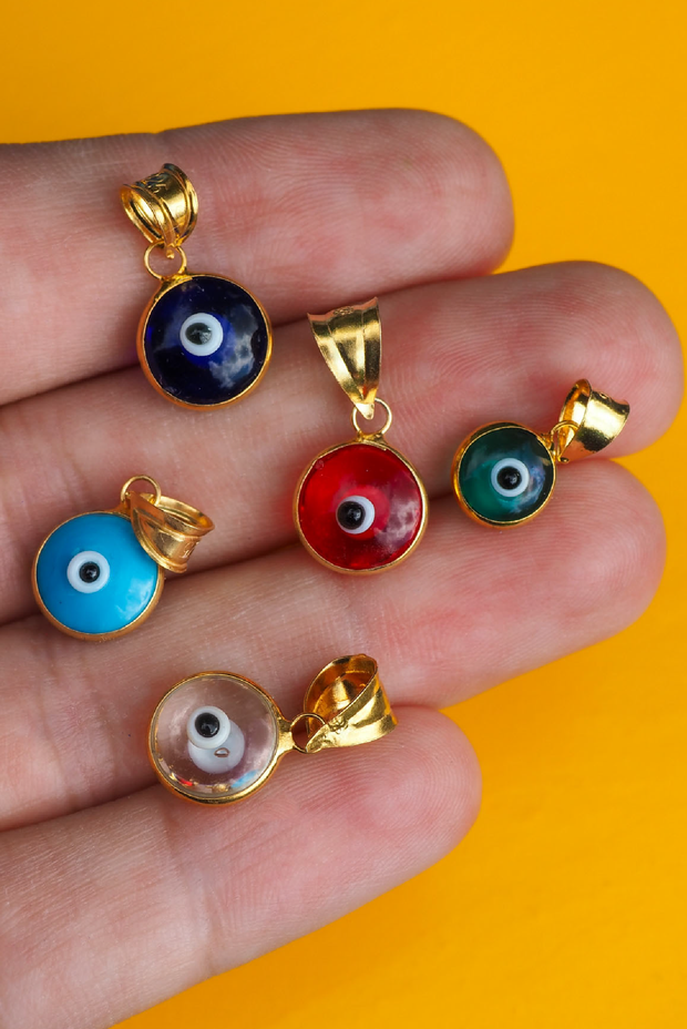 Selini Classic. Gold Plated Jewelry. Glass Evil Eye. Greek Statement Piece. 