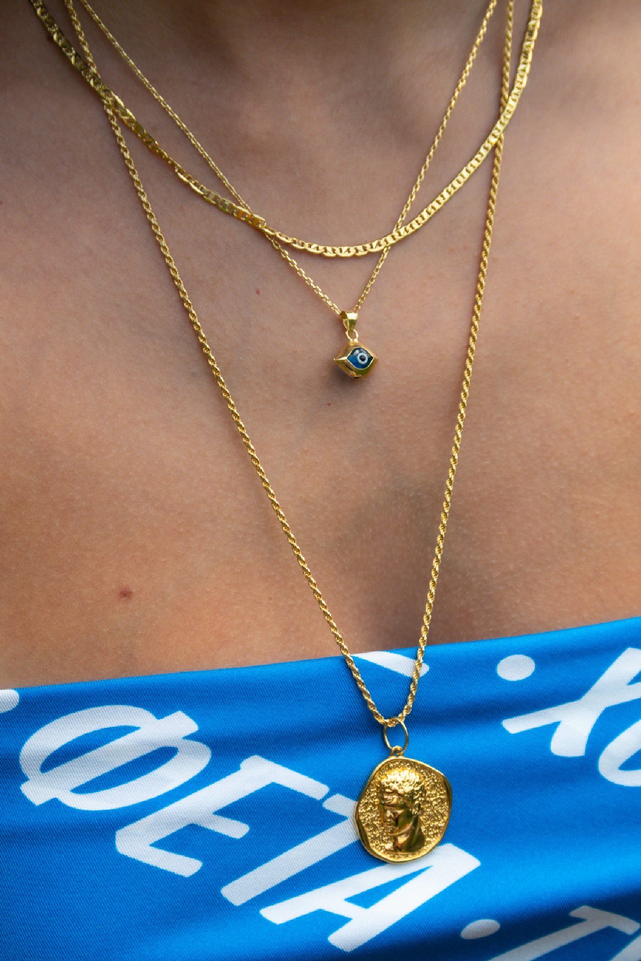 Classic Evil Eye Necklace sold by Greek brand, Selini.