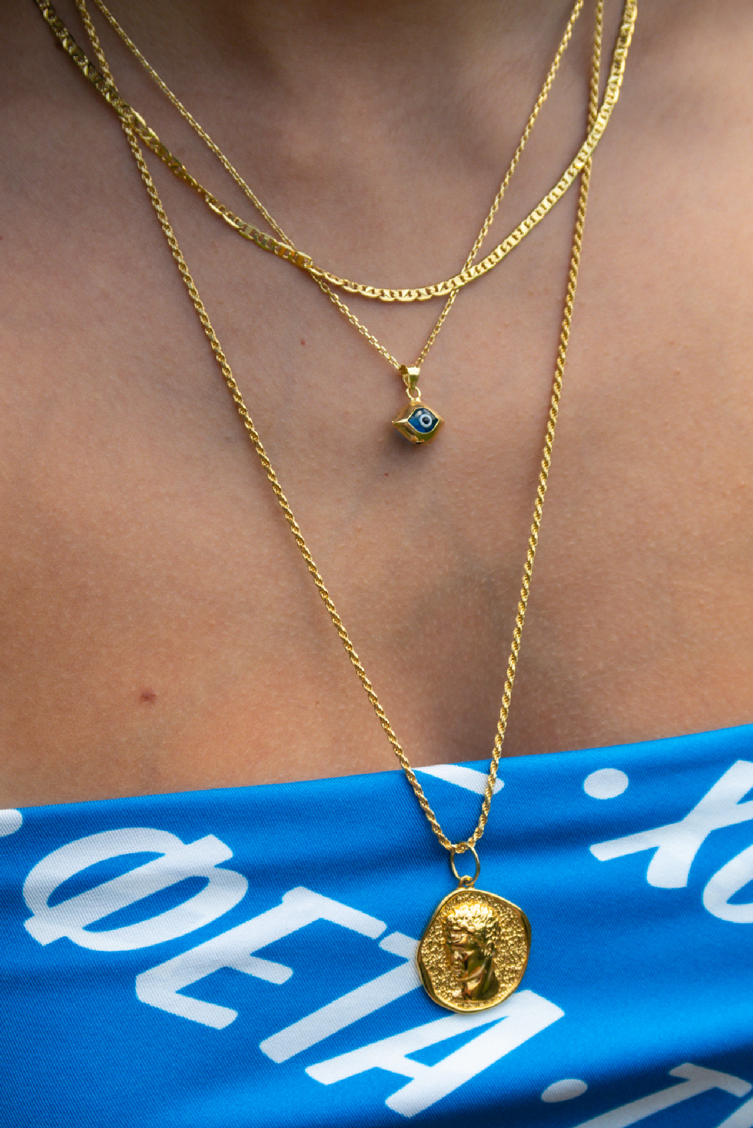 Classic Evil Eye Necklace sold by Greek brand, Selini.