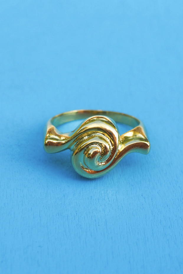 Made in Greece. Fine 925 Silver with 18k Gold Plating. Swirl Ring. Greek Jewelry. 