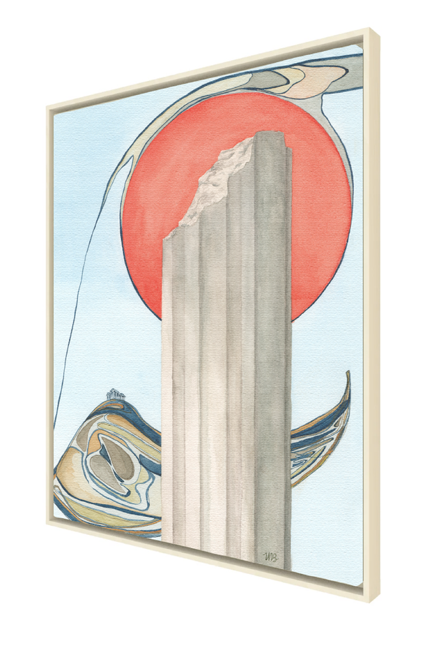 Greek Culture. Parthenon Painting. Abstract Art. Home Staple. 