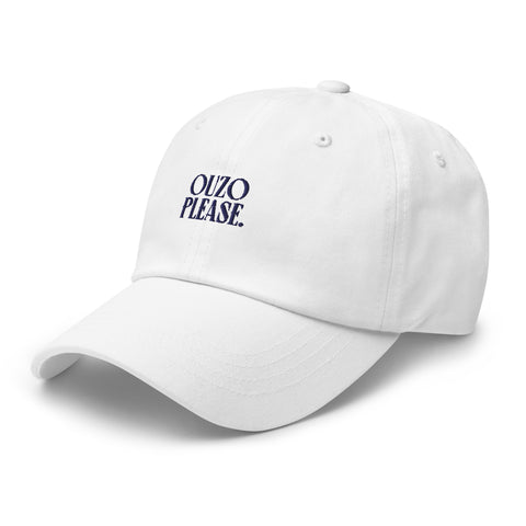 Ouzo Please Hat in White