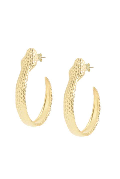 Chunky Python Hoops in Gold