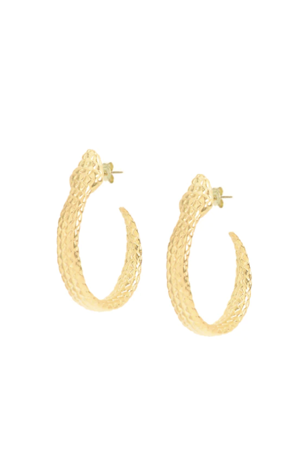 Small Python Hoops in Gold