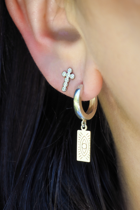 Silver Cross Studs