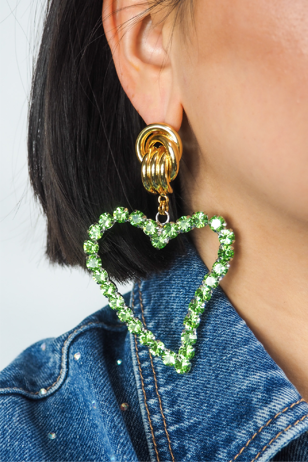 All My Heart Earrings in Green made by Greek brand Mayol, sold by Selini.