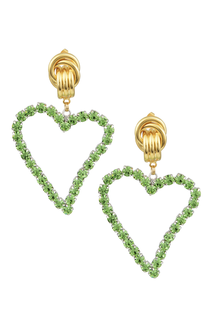 All My Heart Earrings in Green made by Greek brand Mayol, sold by Selini.