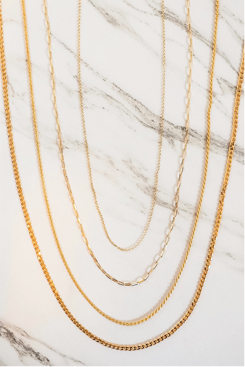 Made in Greece. 24K Gold Plated Sterling Silver. Classic Chain. Gold Chain. 