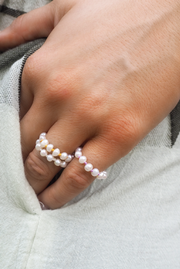 Knotted Pearl Rings