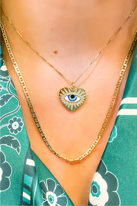 Selini Classic. 24K Gold Filled. Aura Heart Charm. Unique and Bold Statement Piece. 