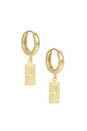Made in Greece. Small Hoop Earrings. Evil Eye Earrings. Greek Design. 