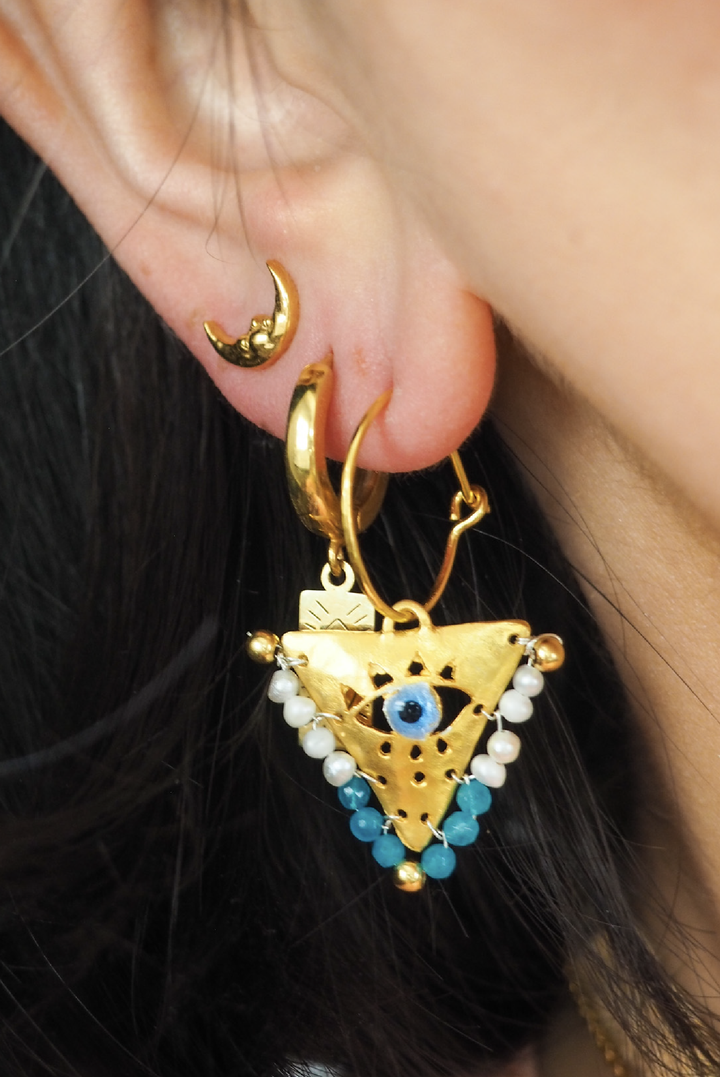 Filaxto Earrings made by Greek brand Amaya Jewels, sold by Selini.