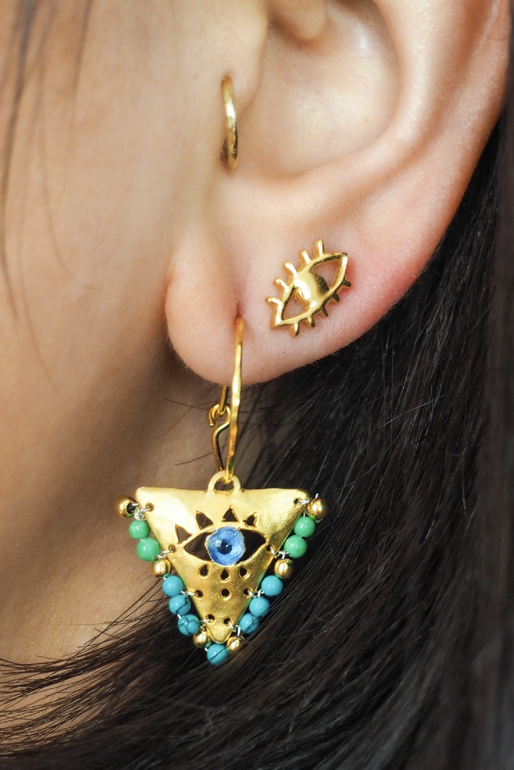 Filaxto Earrings made by Greek brand Amaya Jewels, sold by Selini.
