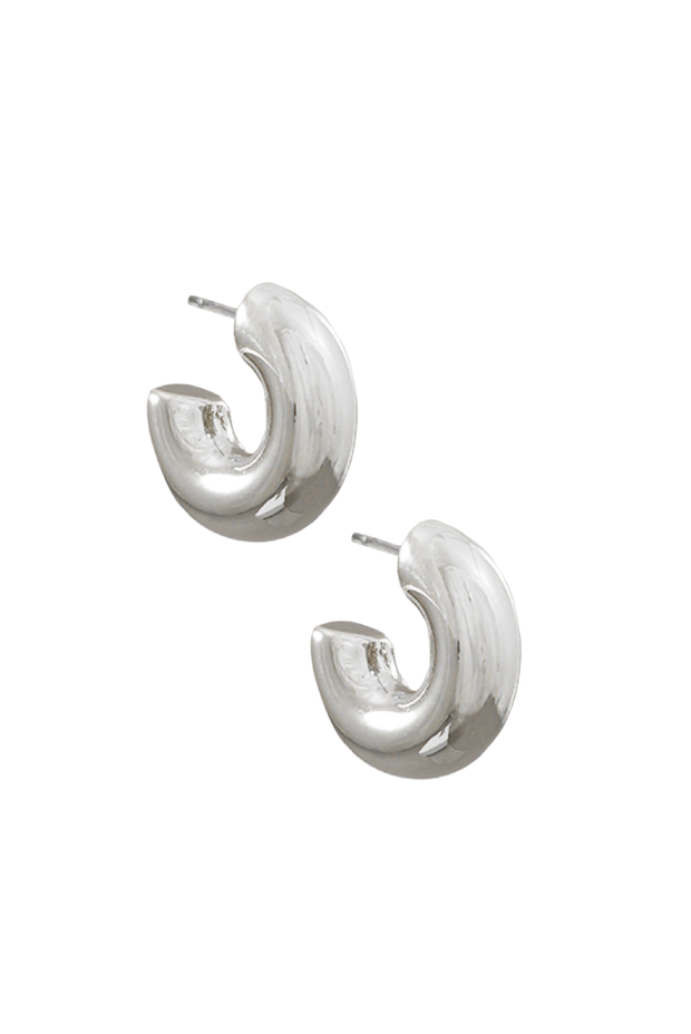 Selini Classic. Rhodium. Classic Chunky Hoop. Silver Hoops.