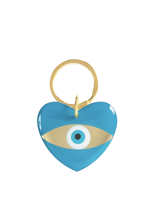 Made in Greece. Evil Eye Key Ring. Heart Key Ring. Colorful Accessory. 