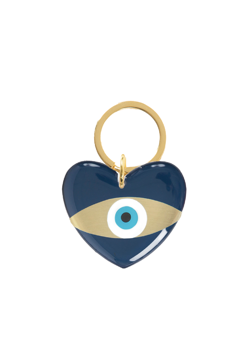 Made in Greece. Evil Eye Key Ring. Heart Key Ring. Colorful Accessory. 