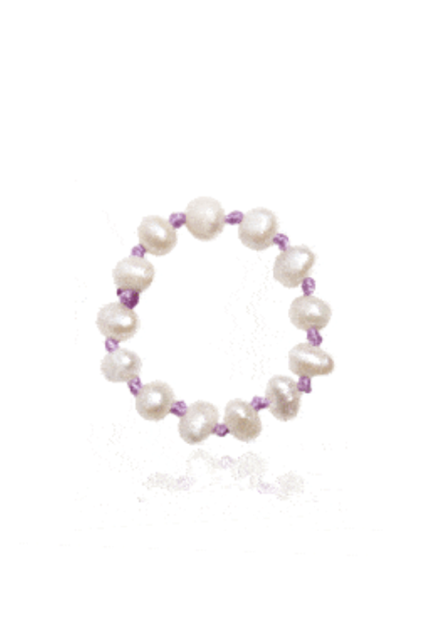 Knotted Pearl Ring in Lavender