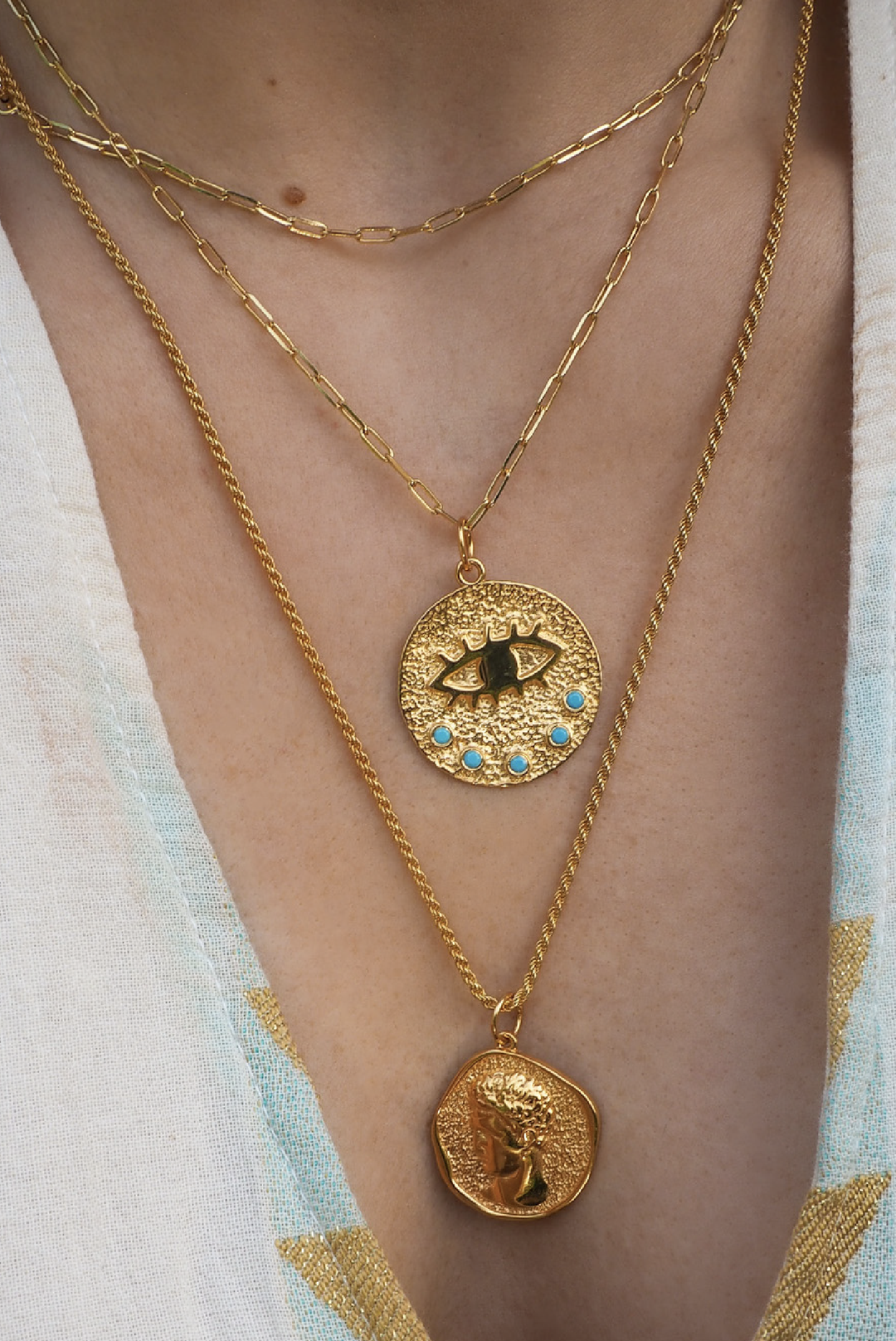 Hermis Matte Large Pendant made by Greek brand Hermina Athens, sold by Selini. 