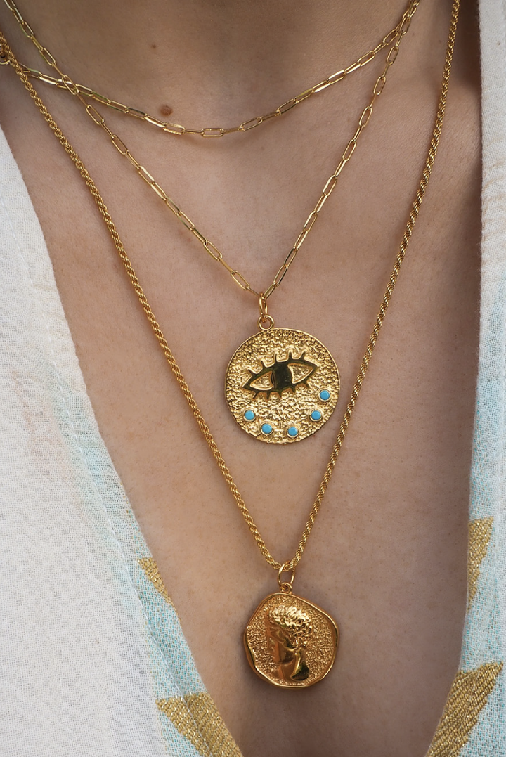 Hermis Matte Large Pendant made by Greek brand Hermina Athens, sold by Selini. 