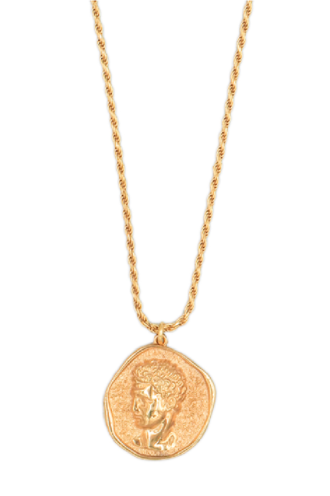 Made in Greece. Gold Plated Silver. Large Pendant Necklace. Statement Greek Jewelry. 