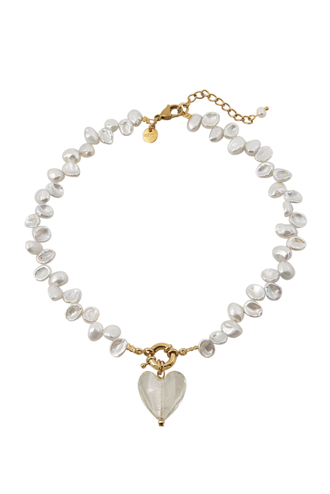 Made in Greece. Heart Necklace. Pearl Necklace. Selini Fan Favorite. 